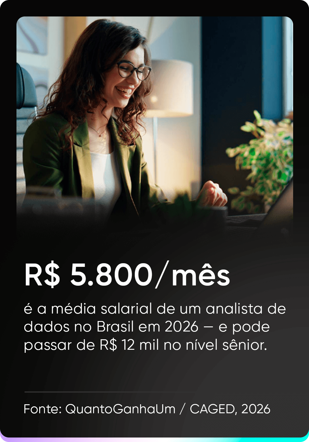 Analista de dados em ambiente de trabalho